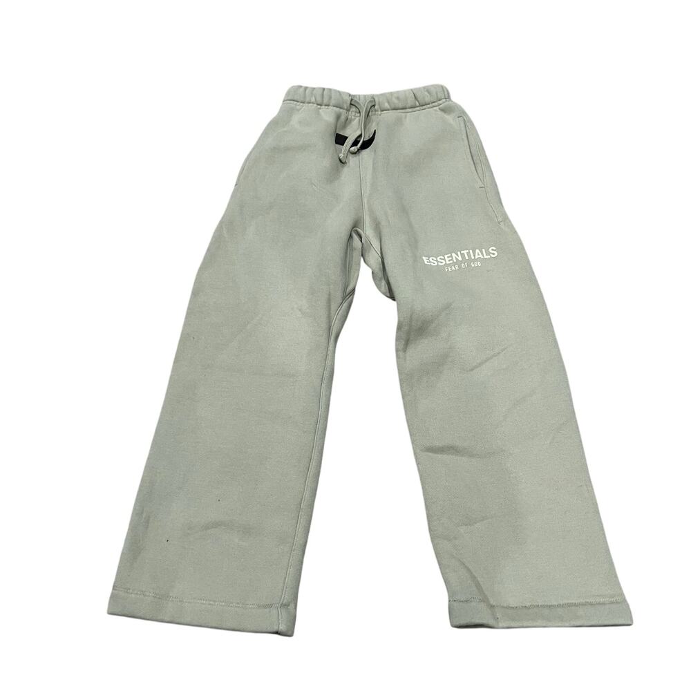 Essentials Sage Green Wide Leg Sweat Pants Size 6/7